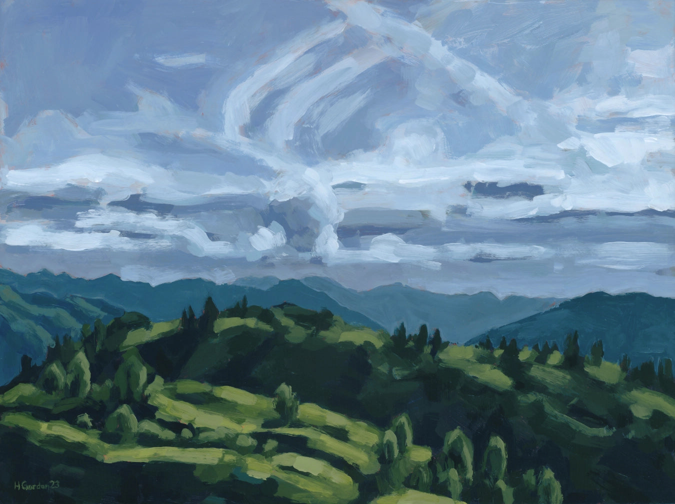 Evening Sun Over Pillar Mountain - Original Painting