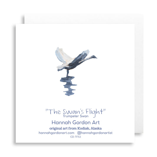 The Swan's Flight Greeting Card